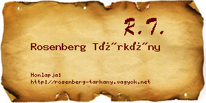 Rosenberg Tárkány névjegykártya